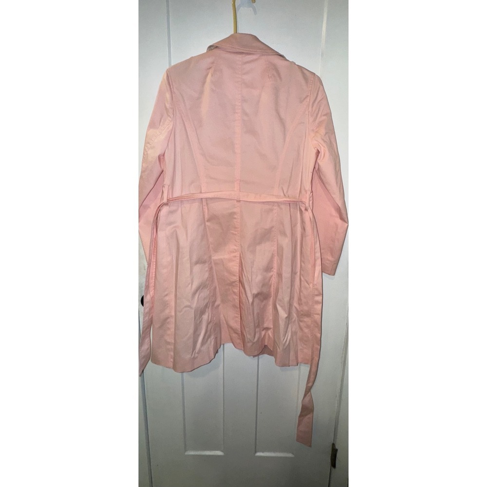 Talbots Petite light Pink Cotton Blend Belted Trench Coat Jacket SP PH5289 - Picture 9 of 14